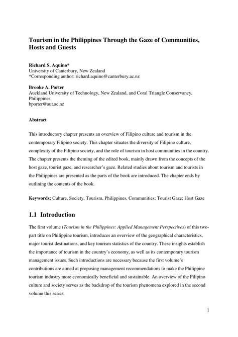 Tourism in the Philippines Through the Gaze of Communities.